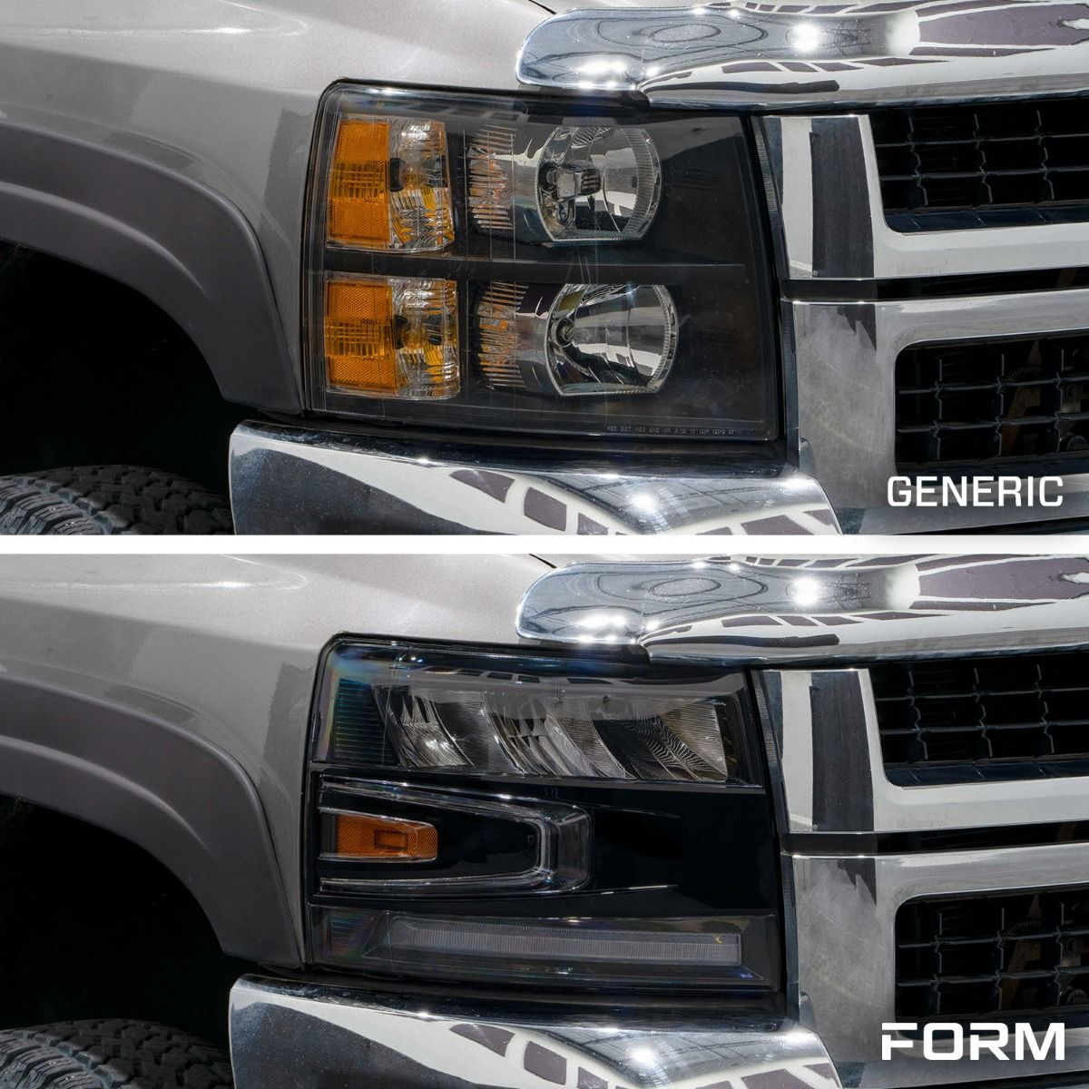 2007-2013 Chevrolet Silverado LED Reflector Headlights Pair