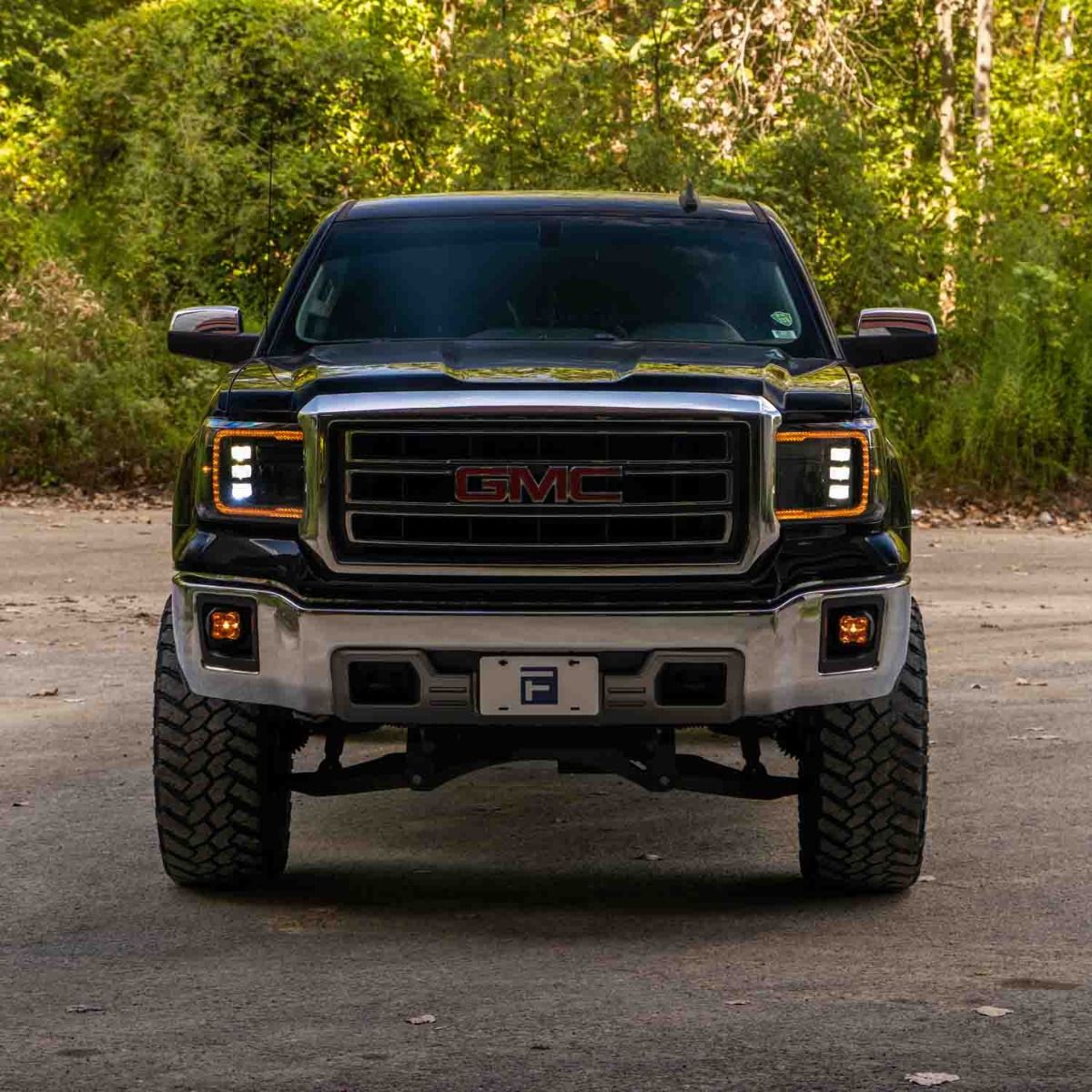 2014-2018 GMC Sierra 1500 LED Projector Headlights with Amber DRL (pair) -3