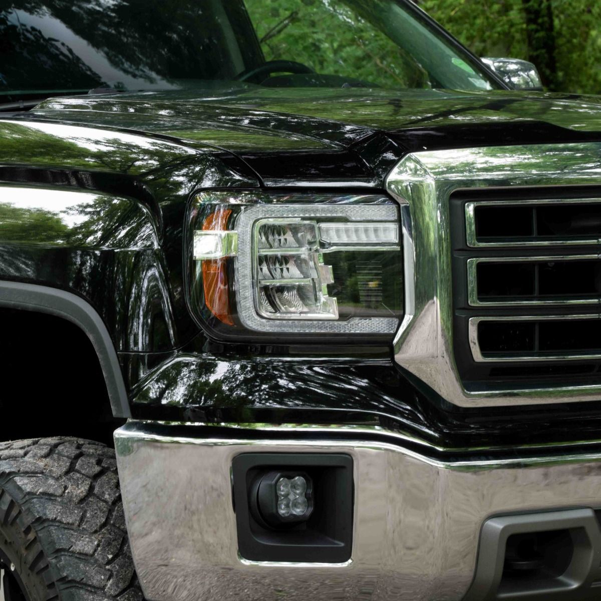 2014-2018 GMC Sierra 1500 LED Reflector Headlights Pair -3