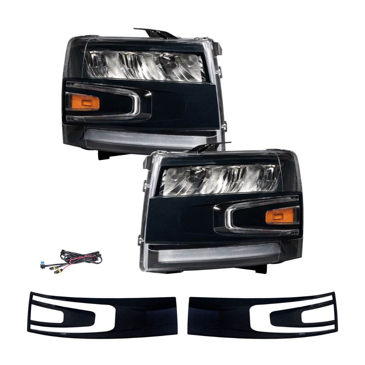 2007-2013 Chevrolet Silverado LED Reflector Headlights Pair