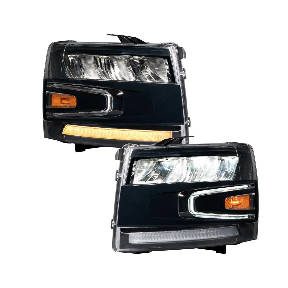 2007-2013 Chevrolet Silverado LED Reflector Headlights Pair -1