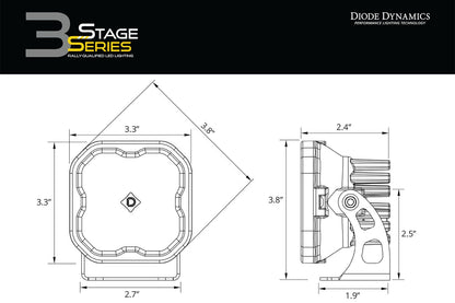 SS3 SAE Yellow Max LED Pod (pair)